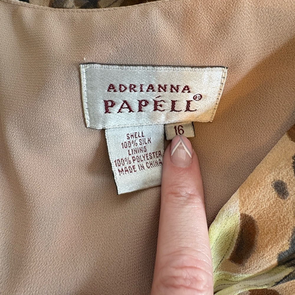 Adrianna Papell Tan Silk Blouse
